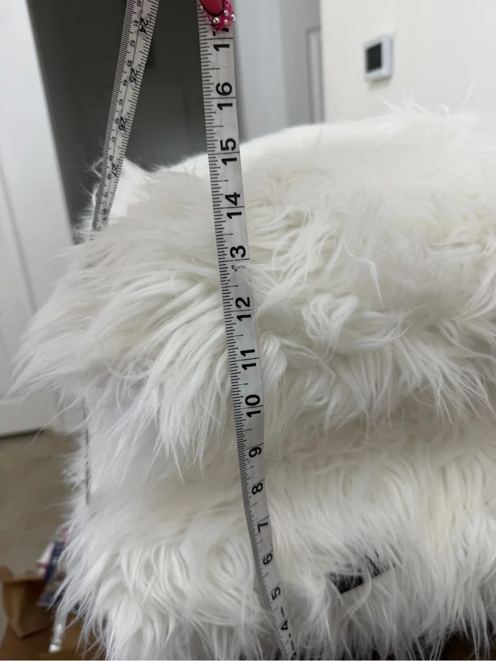 White Faux Fur Accent Pillows (Set of 2)